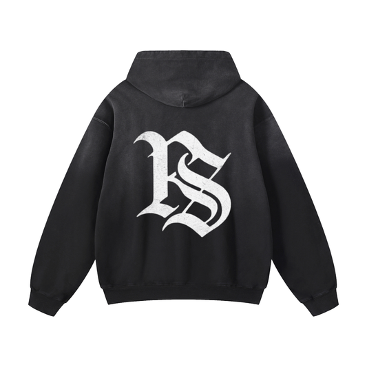 WINGS LOGO SUNFADE HOODIE BLACK