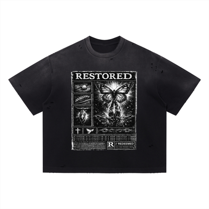 METAMORPHOSIS DISTRESSED BOXY TEE