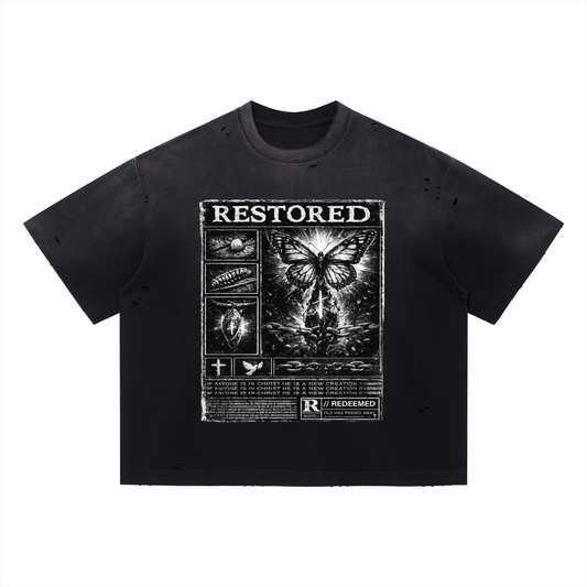 METAMORPHOSIS DISTRESSED BOXY TEE