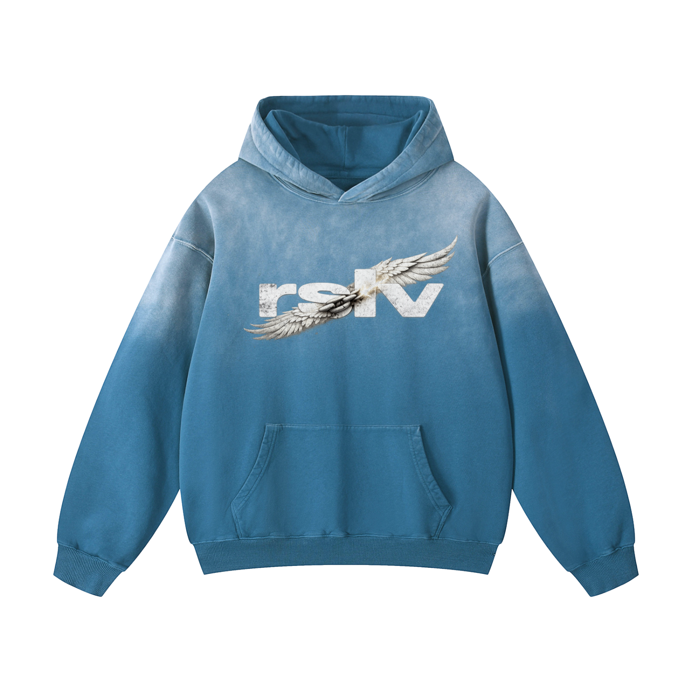 WINGS LOGO SUNFADE HOODIE BLUE