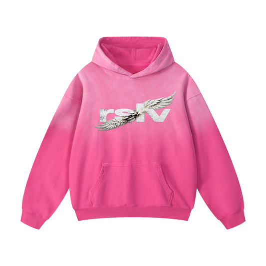 WINGS LOGO SUNFADE HOODIE PINK
