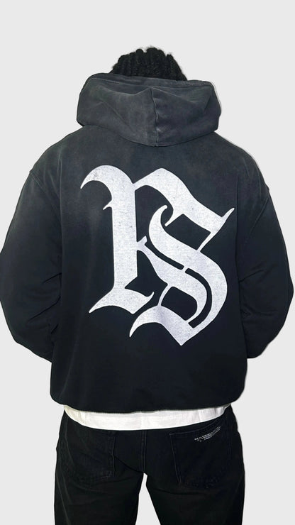 WINGS LOGO SUNFADE HOODIE BLACK
