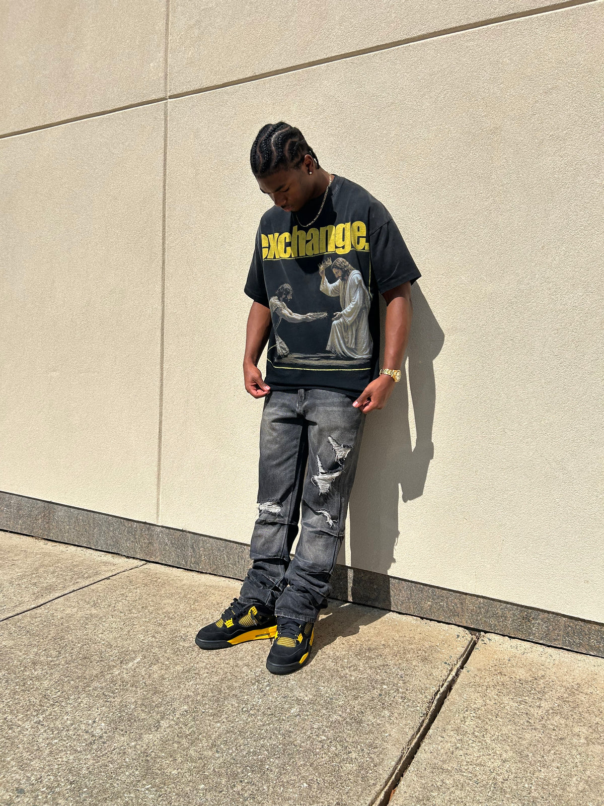 Exchange Distressed Boxy T-Shirt