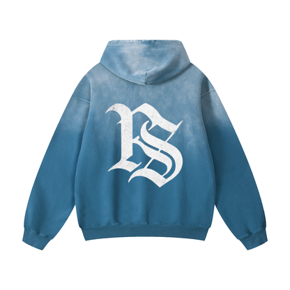 WINGS LOGO SUNFADE HOODIE BLUE