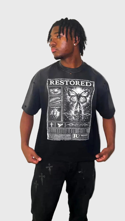 METAMORPHOSIS DISTRESSED BOXY TEE
