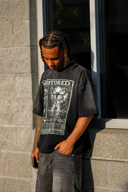 METAMORPHOSIS DISTRESSED BOXY TEE