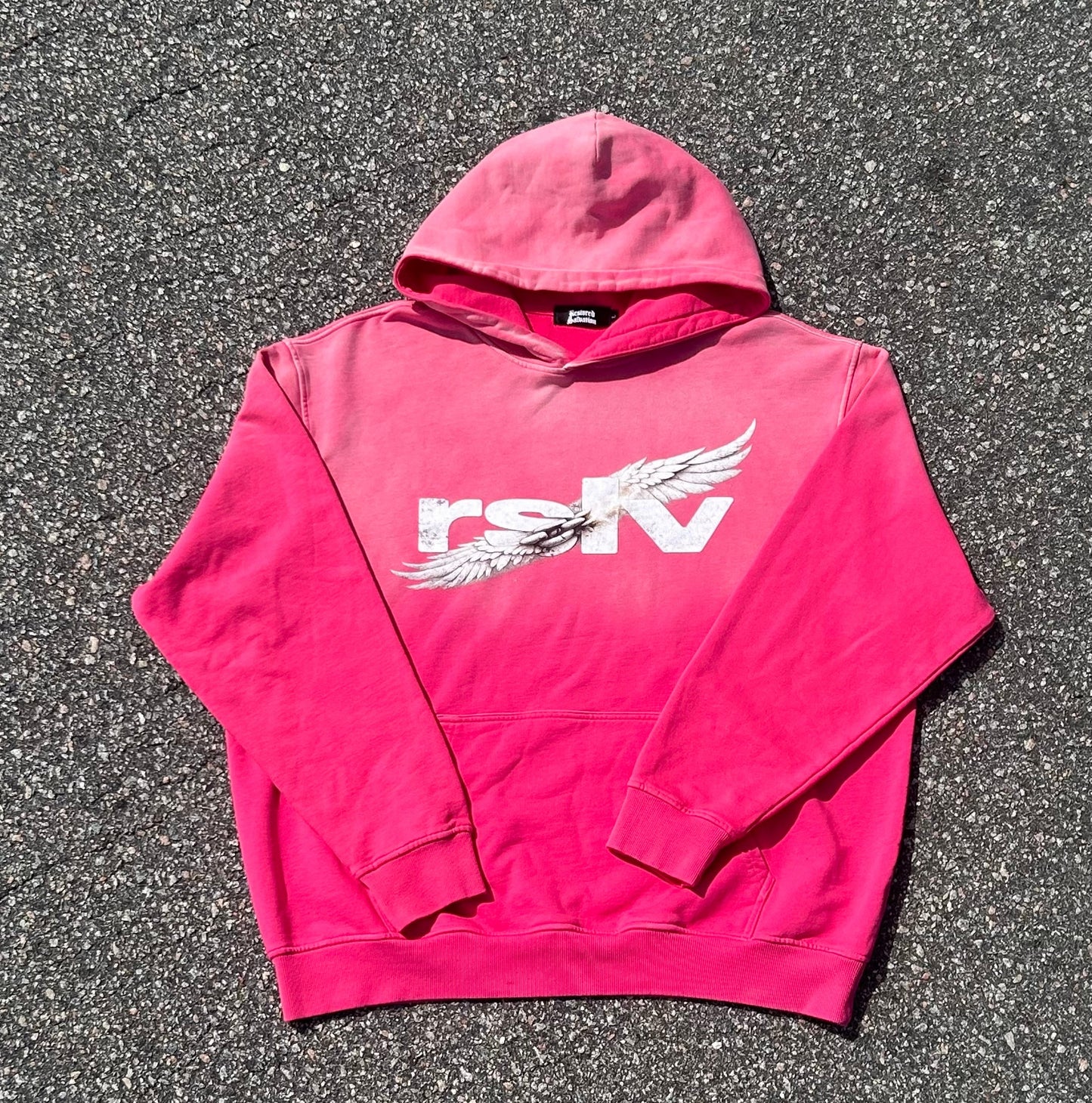 WINGS LOGO SUNFADE HOODIE PINK