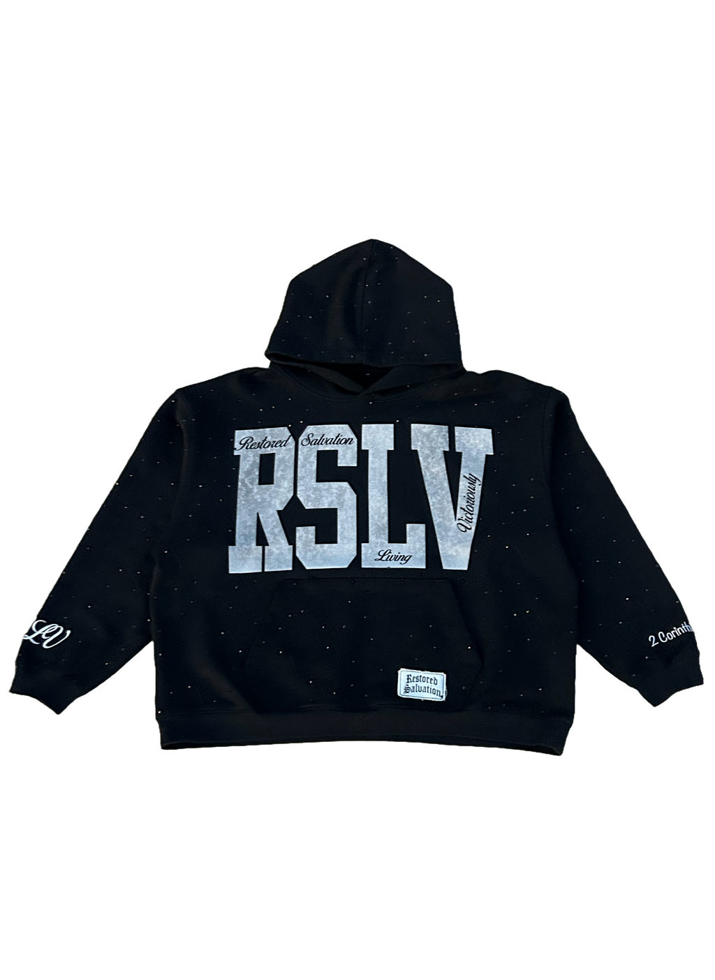 RSLV ASH GRAY RHINESTONE HOODIE