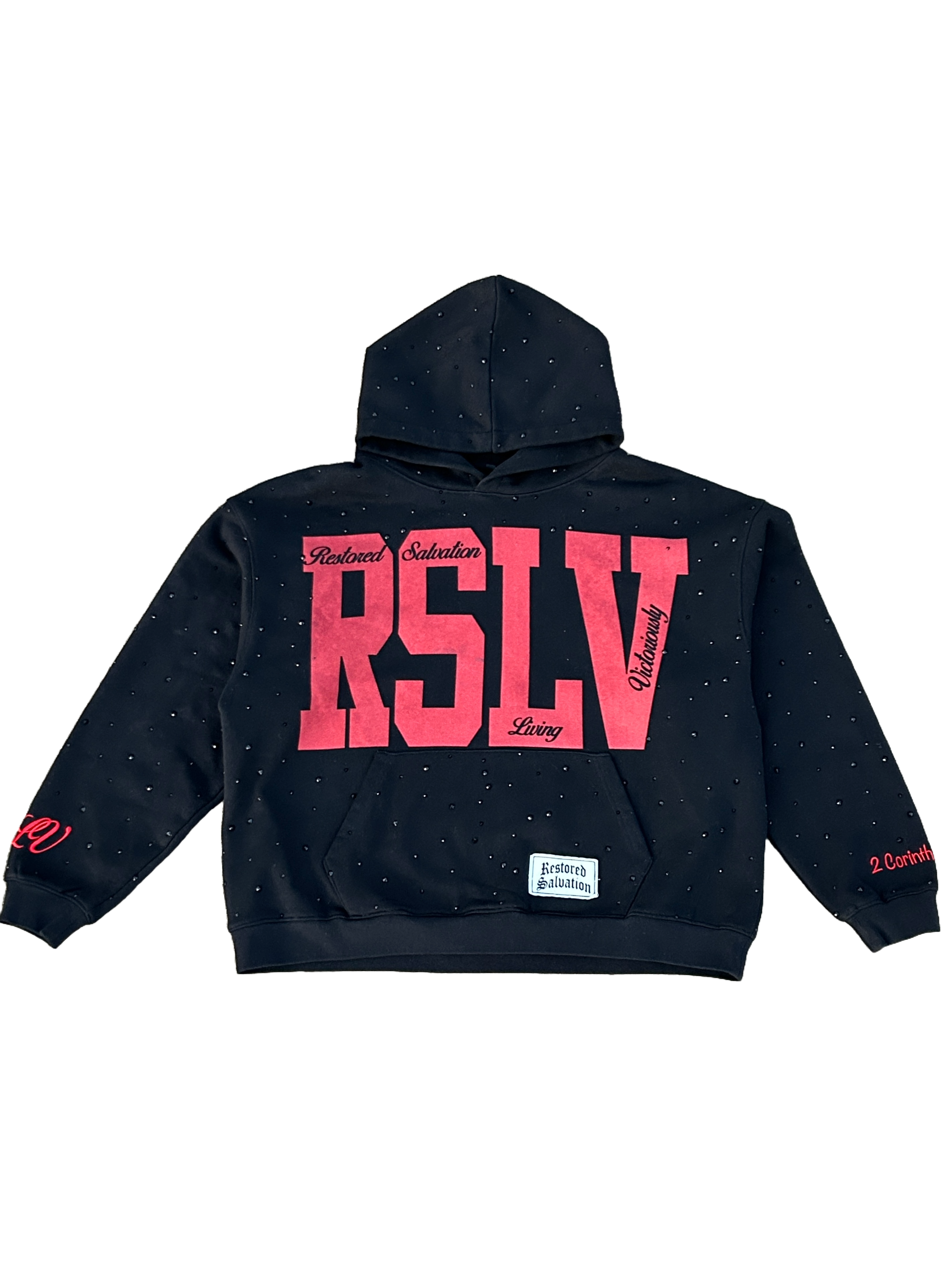 RSLV RED CRIMSON RHINESTONE HOODIE
