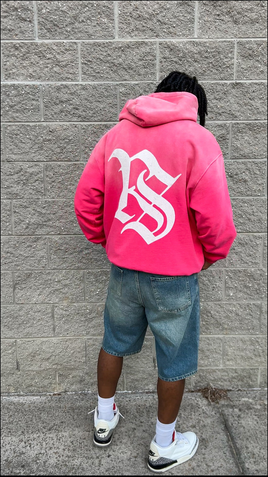 WINGS LOGO SUNFADE HOODIE PINK