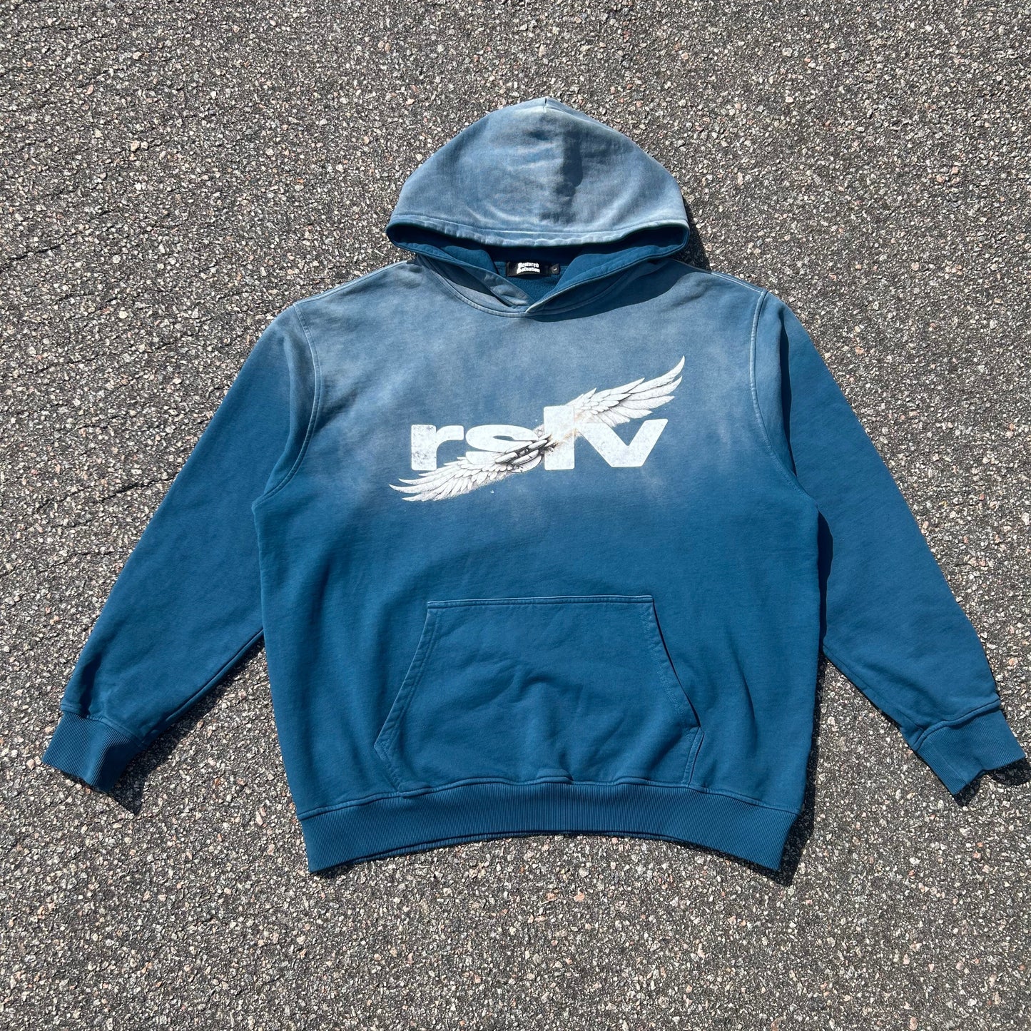 WINGS LOGO SUNFADE HOODIE BLUE