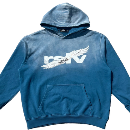 WINGS LOGO SUNFADE HOODIE BLUE