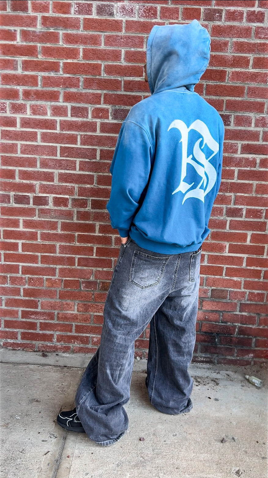 WINGS LOGO SUNFADE HOODIE BLUE