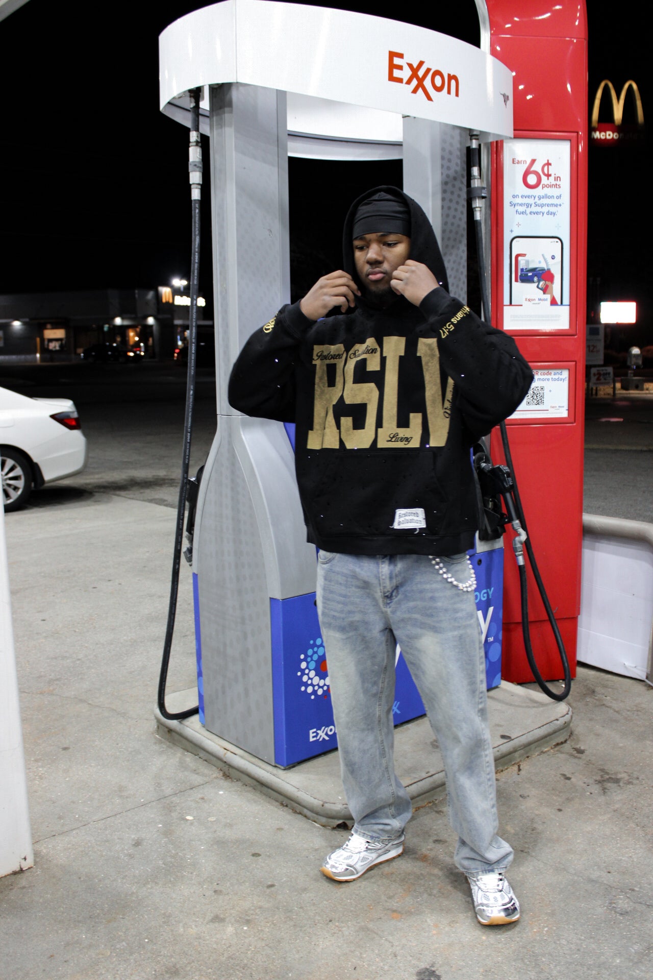 RSLV DUST YELLOW RHINESTONE HOODIE