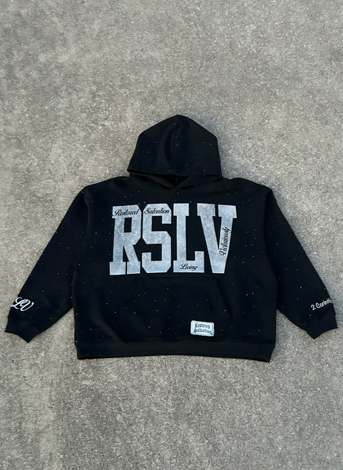 RSLV ASH GRAY RHINESTONE HOODIE