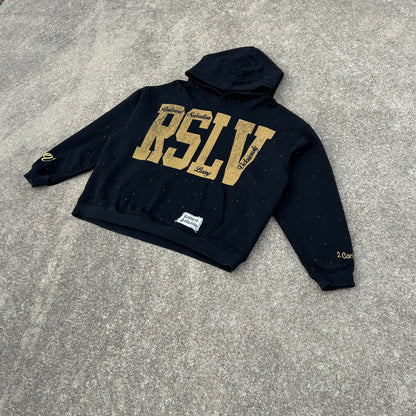 RSLV DUST YELLOW RHINESTONE HOODIE