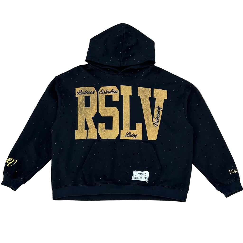 RSLV DUST YELLOW RHINESTONE HOODIE