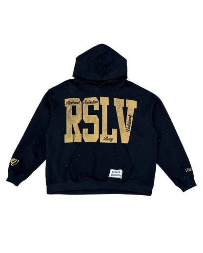 RSLV DUST YELLOW RHINESTONE HOODIE