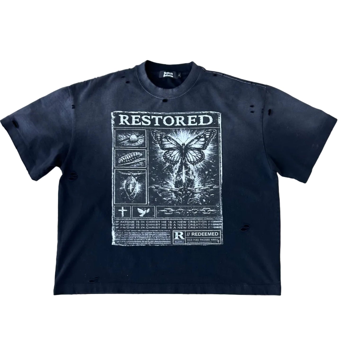 METAMORPHOSIS DISTRESSED BOXY TEE
