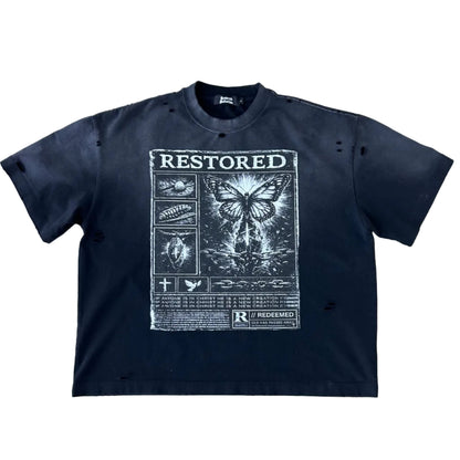 METAMORPHOSIS DISTRESSED BOXY TEE