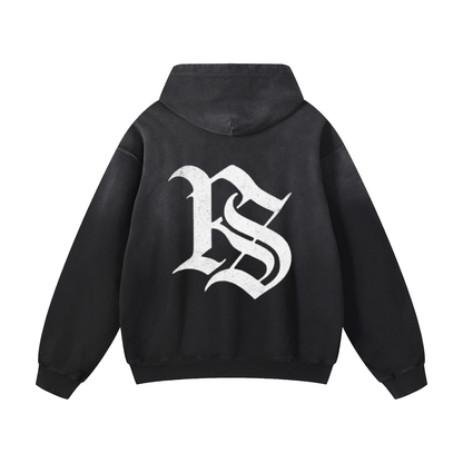 WINGS LOGO SUNFADE HOODIE BLACK