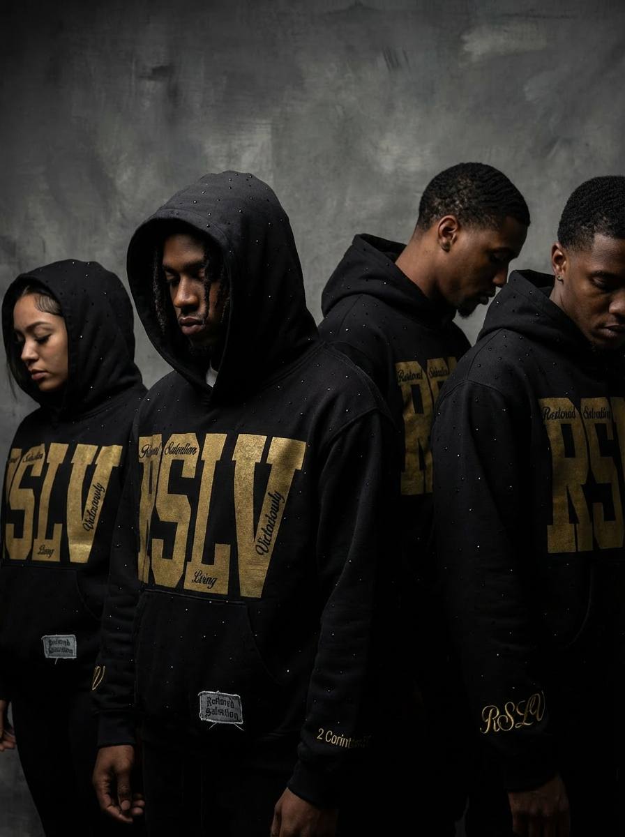 RSLV DUST YELLOW RHINESTONE HOODIE