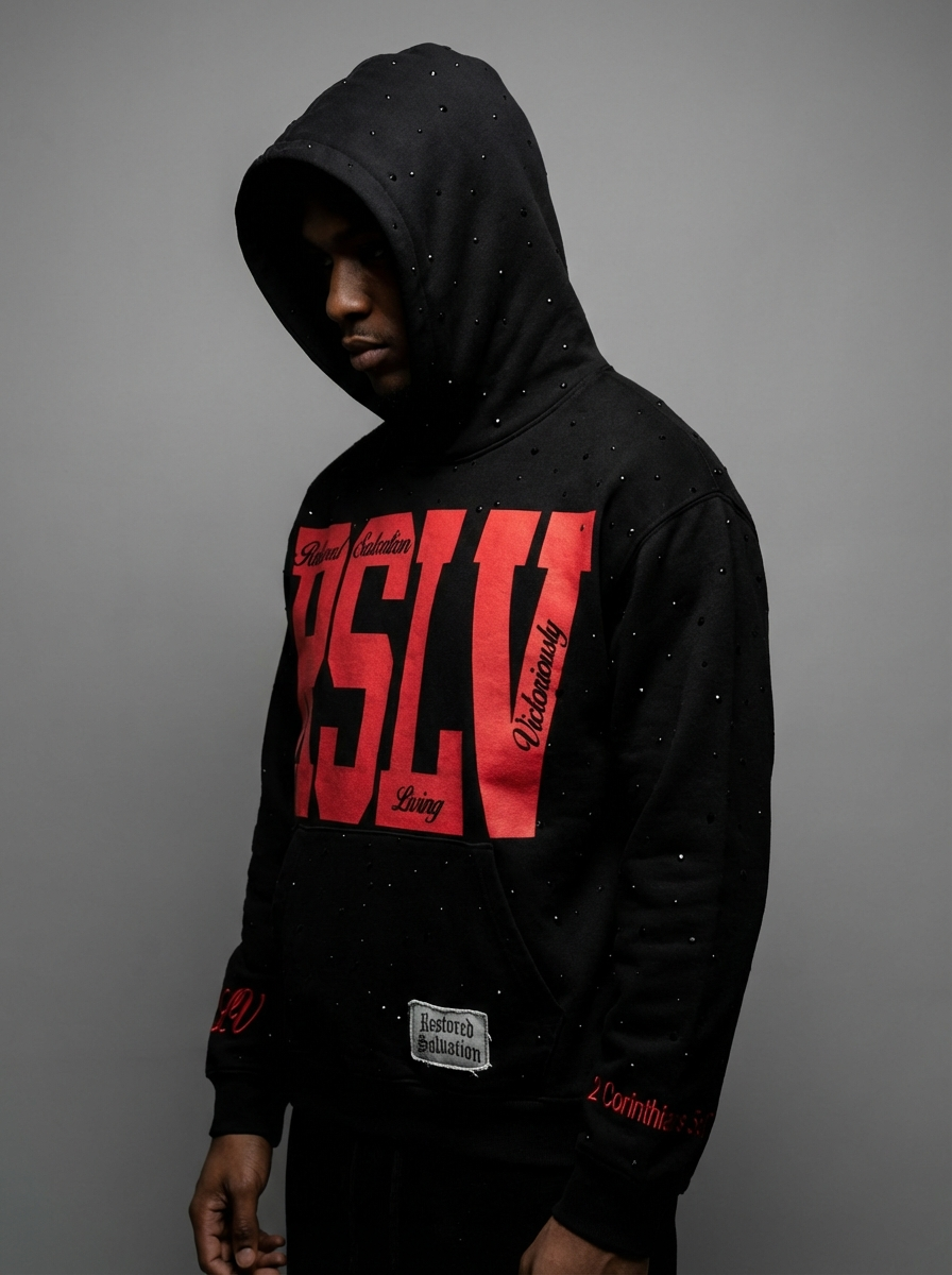 RSLV RED CRIMSON RHINESTONE HOODIE