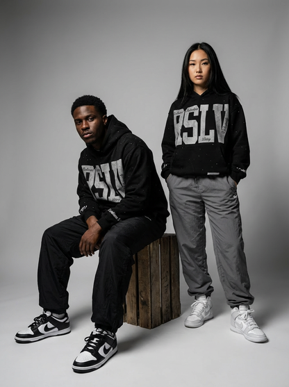 RSLV ASH GRAY RHINESTONE HOODIE